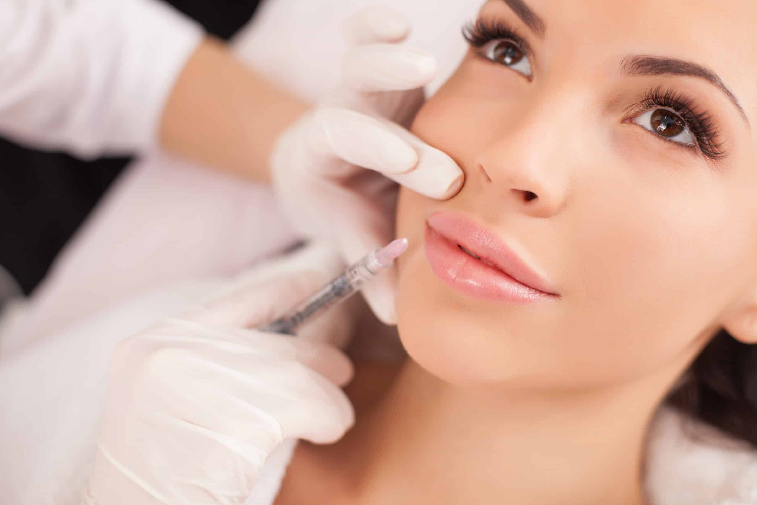 a woman getting botox injection