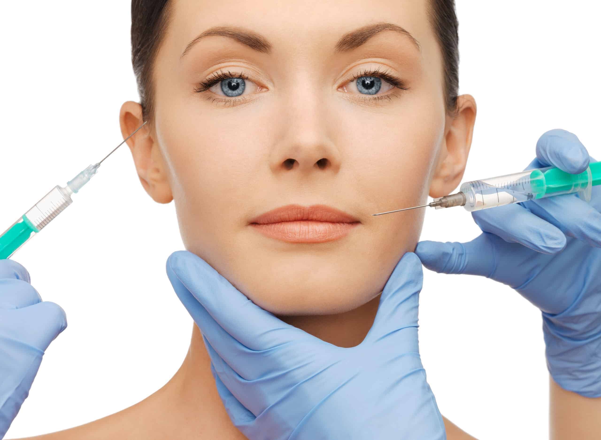 a woman getting botox injection